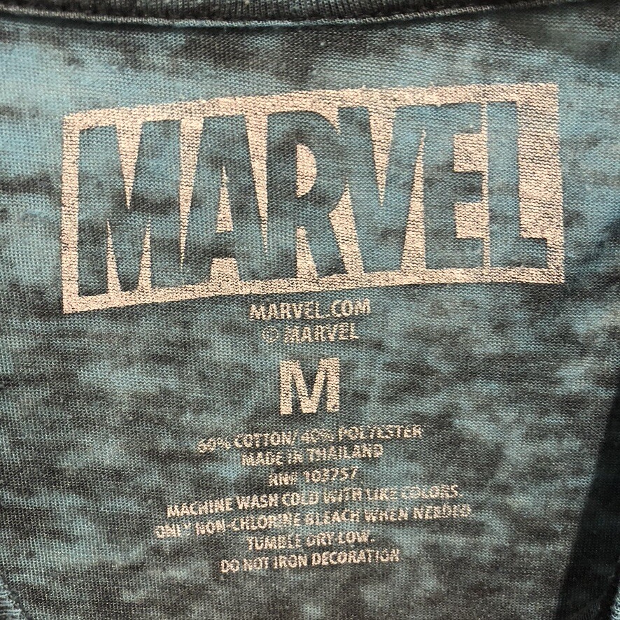 MARVEL Teal Black Ash Capt. America T-Shirt Sz Med (E1569) gallery