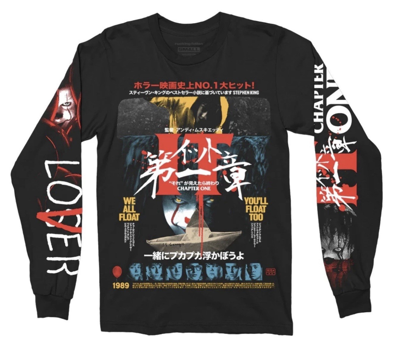 Rucking Fotten – Pennywise IT You’ll Float Too – Horror Cult L/S Shirt – SMALL