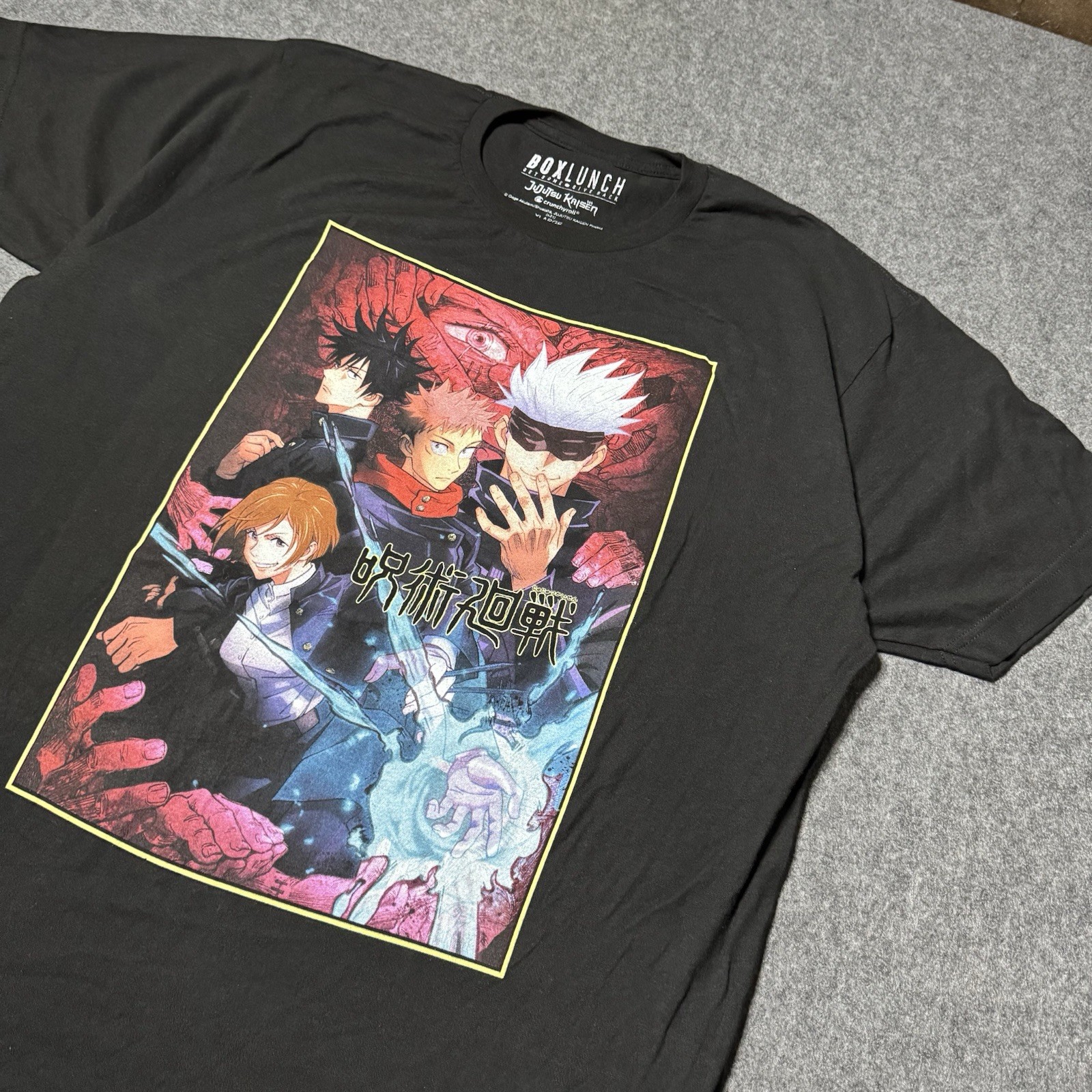 BoxLunch Jujutsu Kaisen Art Cover T Shirt Men’s L Black Anime Crunchyroll