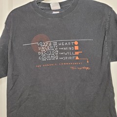 Frank Lloyd Wright Hanes Organic Commandment Shirt Mens Medium Black Graphic Tee