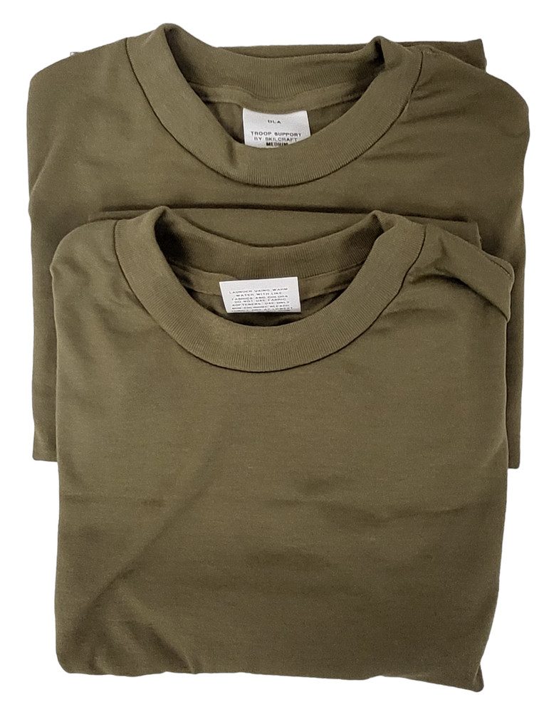(2 PACK) DLA Skillcraft Troop Support Coyote Med Crew Neck Army Military T-Shirt