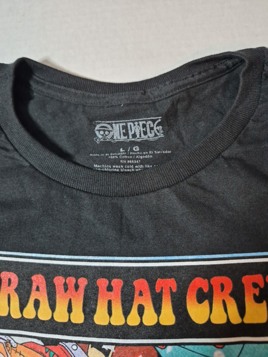 One Piece Straw Hat Crew Anime T-Shirt Mens Large L Black Luffy Zoro Official gallery