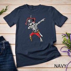 Dabbing Skeleton Pirate T Shirt Halloween Kids Jolly Roger Unisex T-shirt