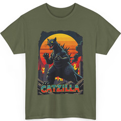 Catzilla Cat Japanese Art Funny Cat Gifts For Men Women Kid T-Shirt