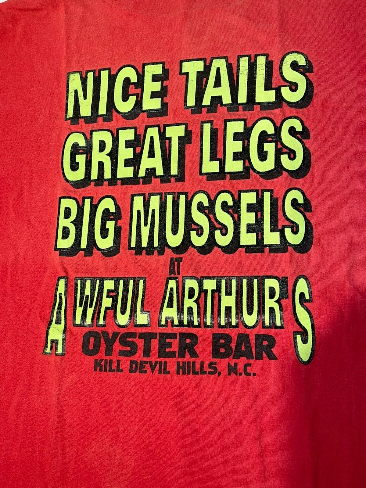 VTG Awful Arthur’s Oyster Bar 100% Cotton T-Shirt Sz Large Kill Devil Hills NC gallery