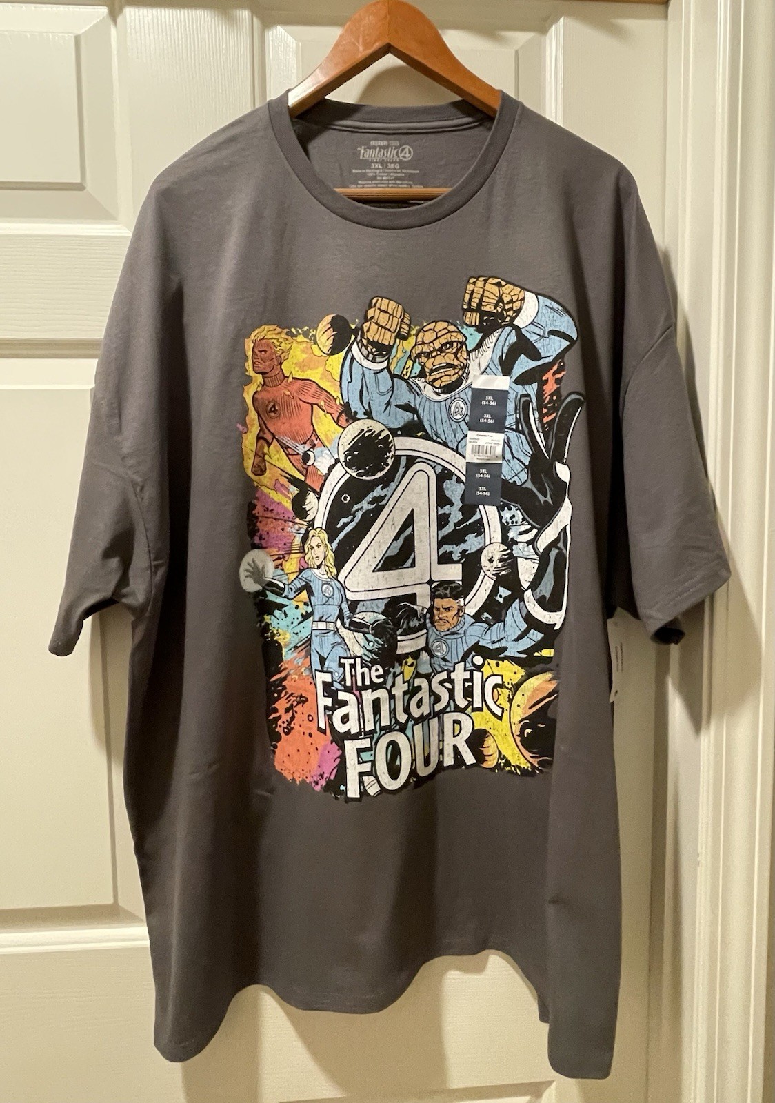 Marvel Fantastic Four 4 T-Shirt – Retro Graphic Tee Street Style Thing 3XL 54-56