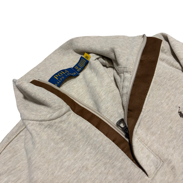 Polo Ralph Lauren Long Sleeve Pullover LSHZM16, Beige Brown Zipper XS gallery