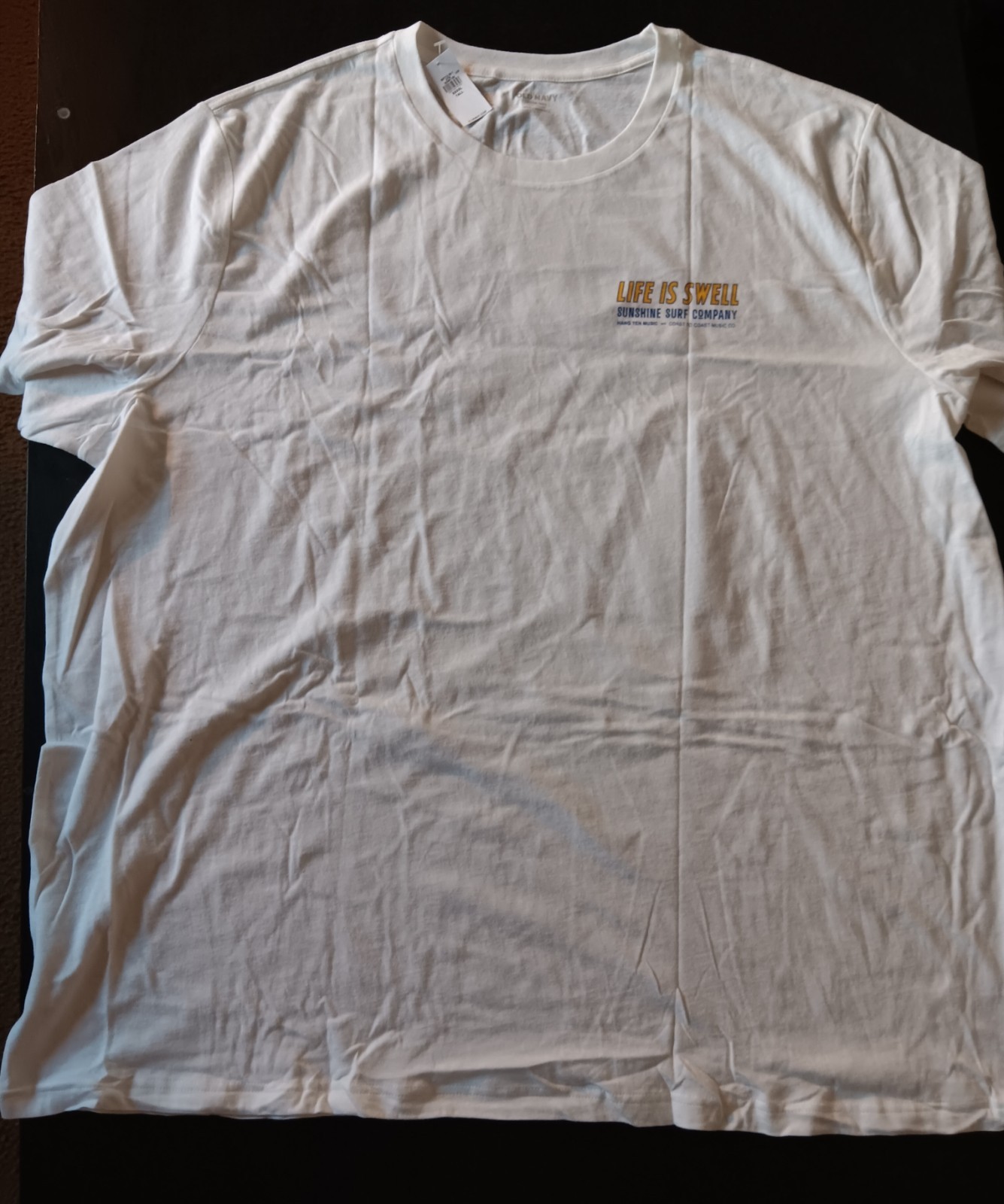 Hang Ten Life Is Swell White Graphic Print Logo Surf Crew Neck T-Shirt 4XL B&T gallery