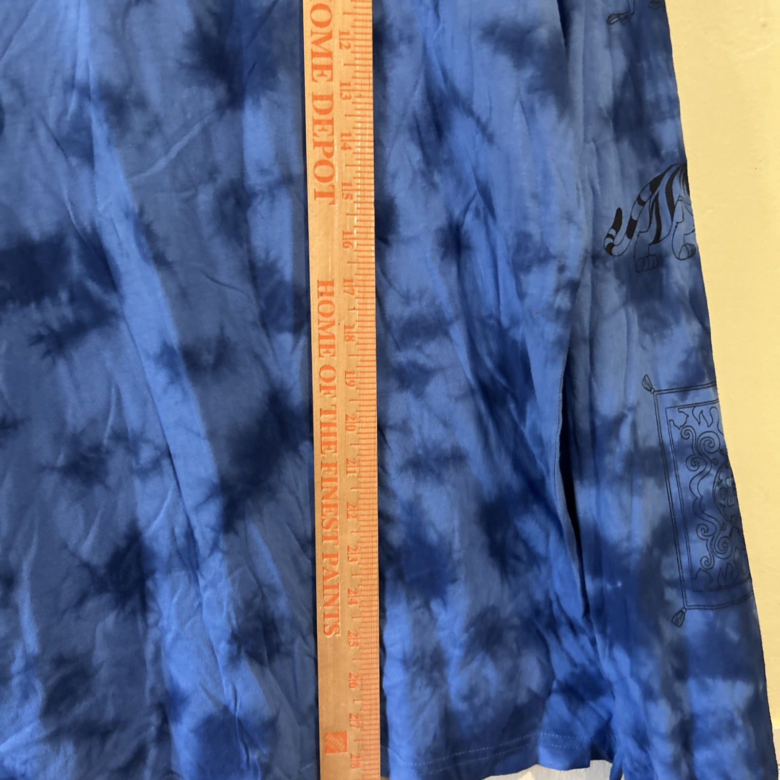 Disney Aladdin Balcony Scene Tie-Dye Blue Long Sleeve T-Shirt Medium gallery