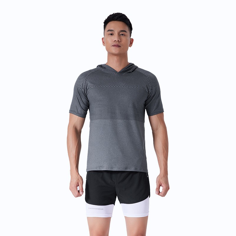 Men's High Stretch Breathable Clothes Moisture Wicking Running Fitness T-Shirt gallery