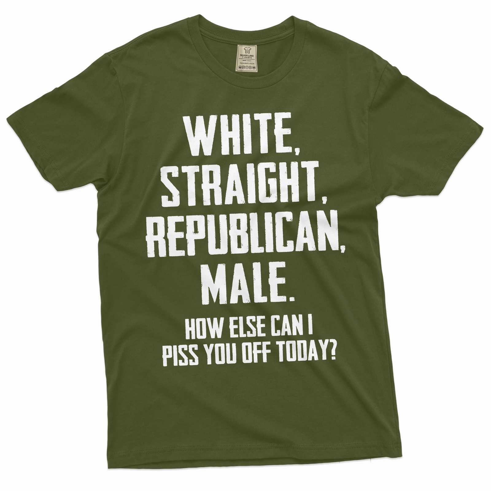 Men's Funny Shirt White Straight Republican Male Shirt Dad Grandpa Patriotic Tee gallery