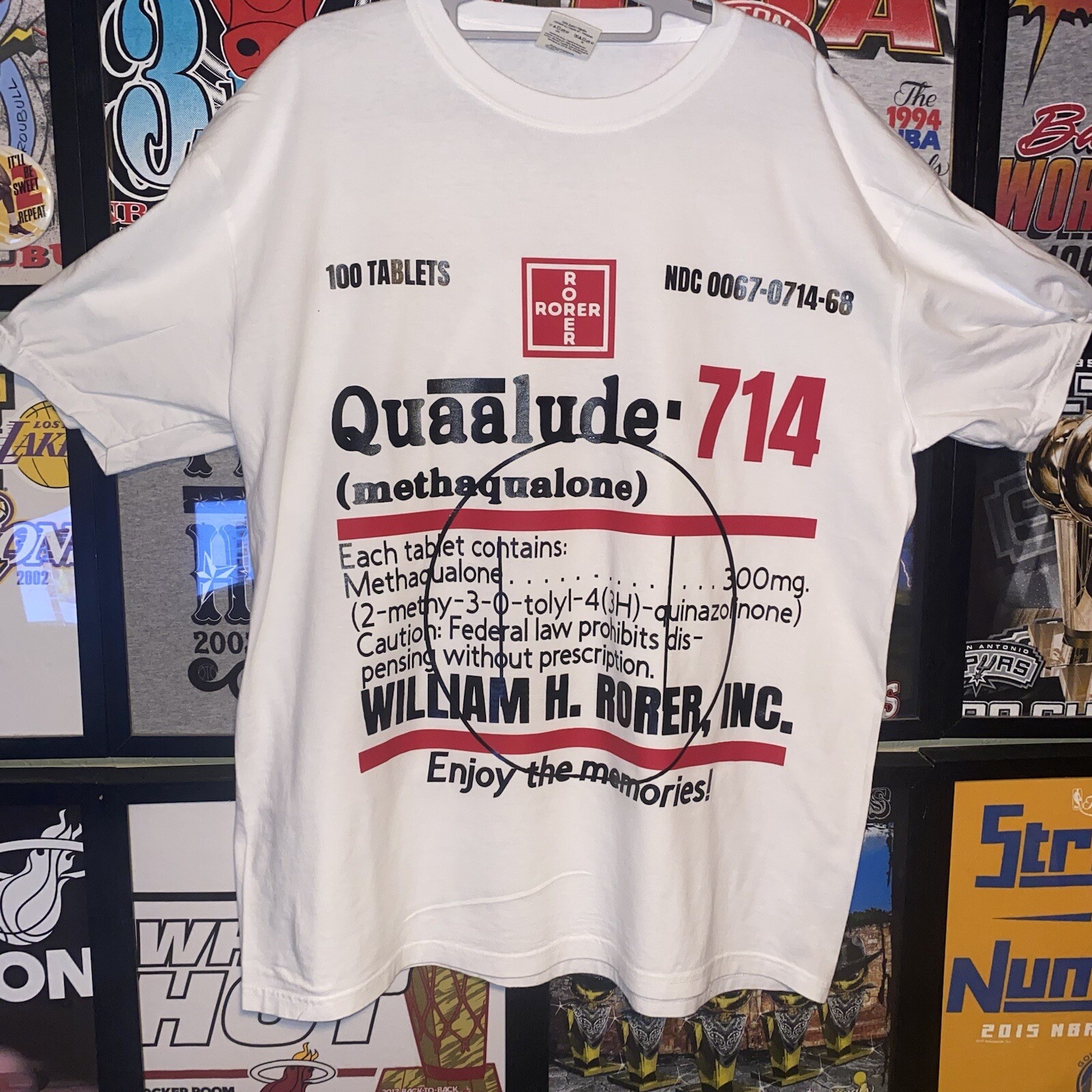 Quaalude Rorer 714 Custom T Shirt Wolf Of Wall Street Pill Drug CHOOSE YOUR SIZE gallery