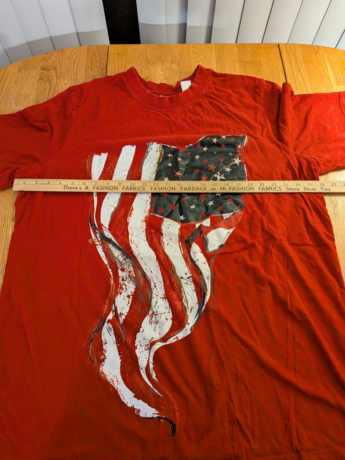 King Size Men’s 2XL Tall Red American Flag Graphic Print Crew Neck Tee Cotton gallery
