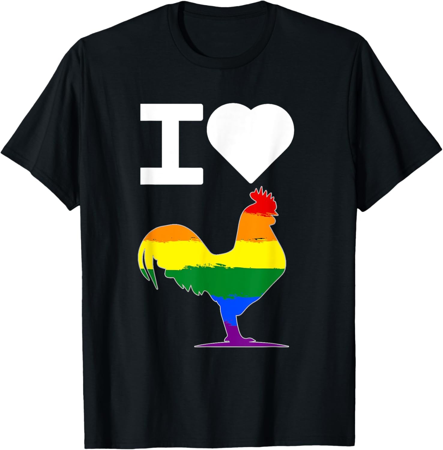 I Love Cock Dick Funny LGBT Gay Pride Rainbow T-Shirt