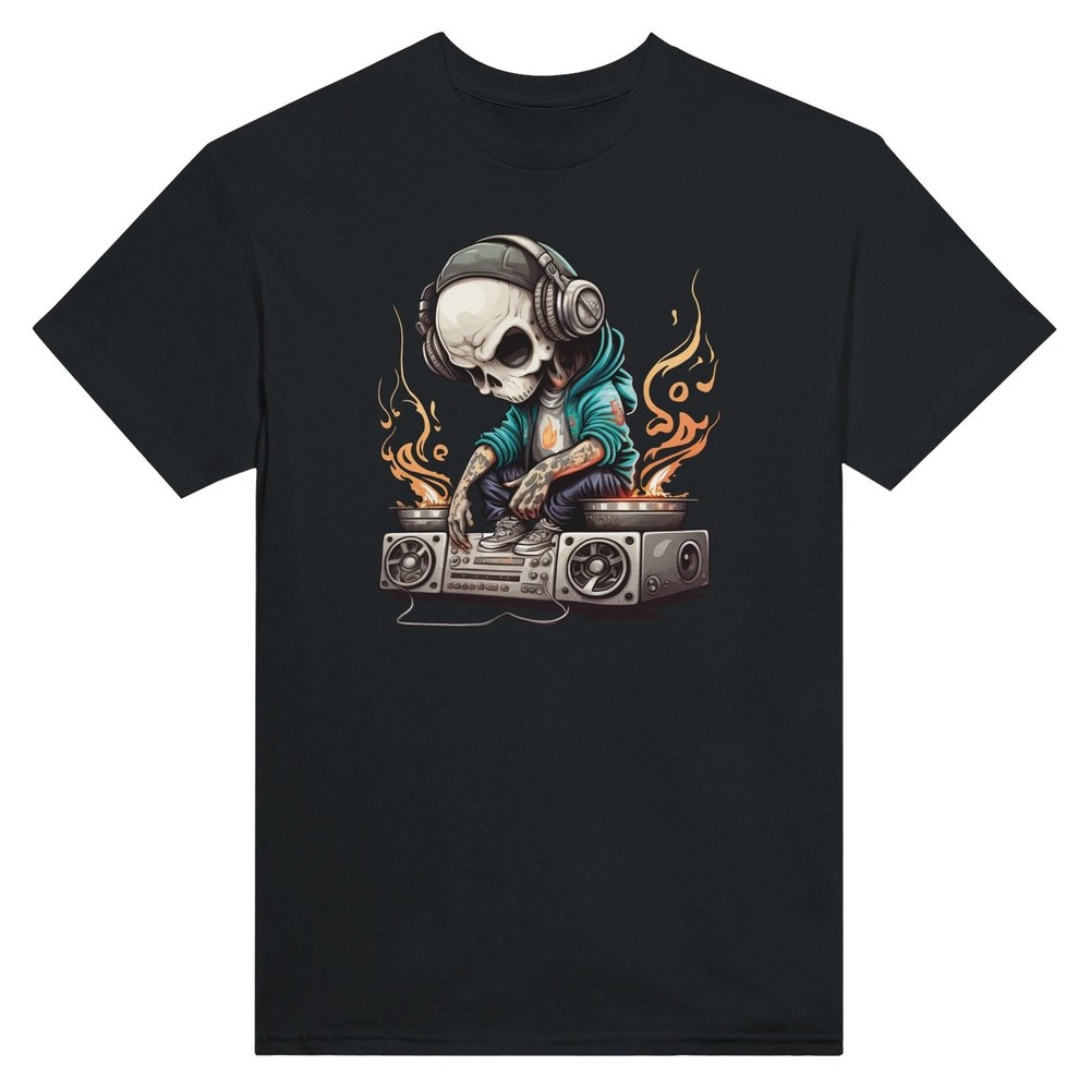Skeleton DJ 100% Cotton T-Shirt – Durable Classic Fit