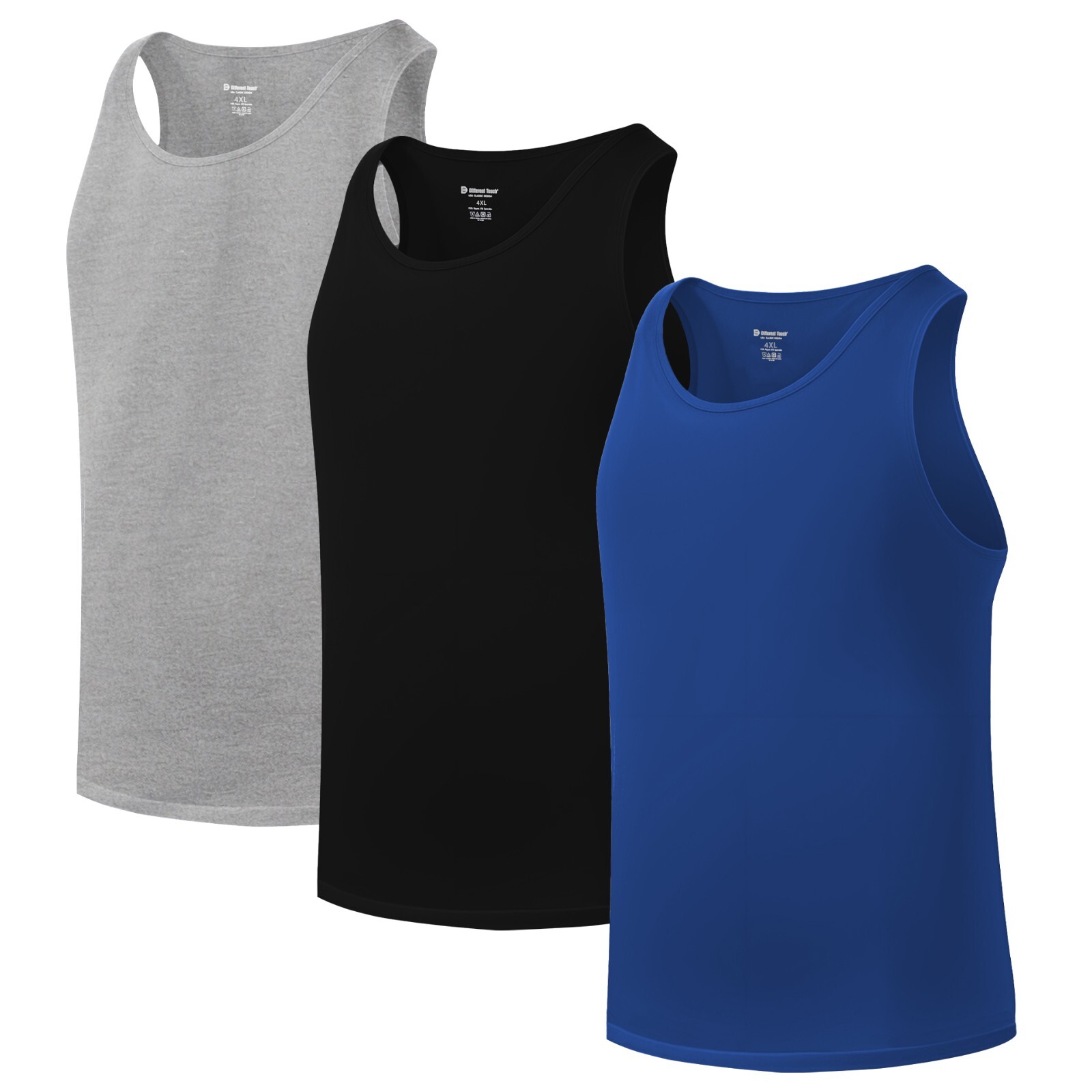 Different Touch 3 Pack Big & Tall Men’s Bamboo Rayon Undershirts Tank Tops