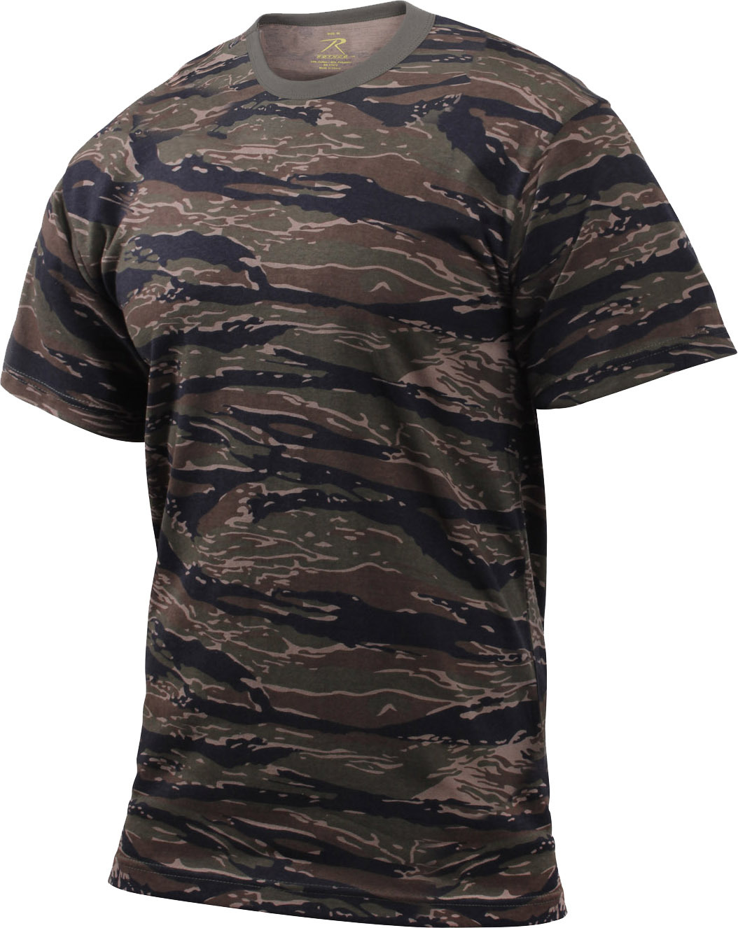 Mens Tiger Stripe Camouflage Tactical Military Short Sleeve T-Shirt gallery