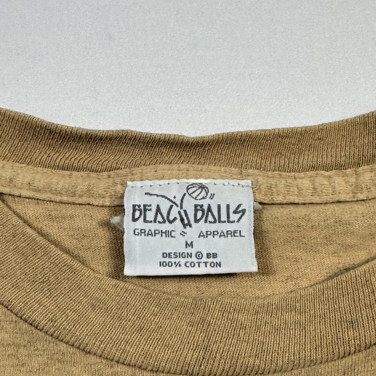 Vintage Sanibel Island Shirt Men Medium Tan Sea Life Graphic Beach Balls Florida gallery