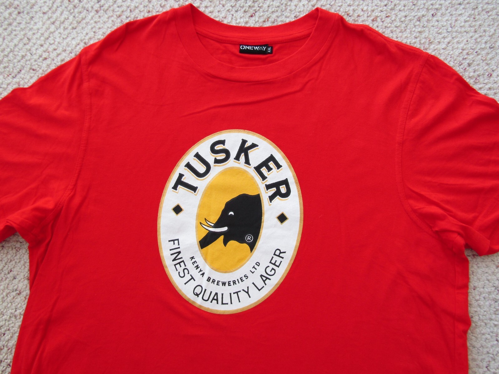 Tusker Lager Beer Kenya Breweries T Shirt Red XXL but Fits XL New without Tags gallery