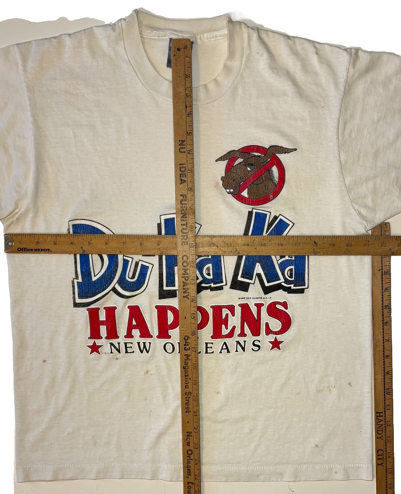 Vtg 80s New Orleans Funny Humor Sh*t Happens (dukaka) Tourist T Shirt Adult XL gallery