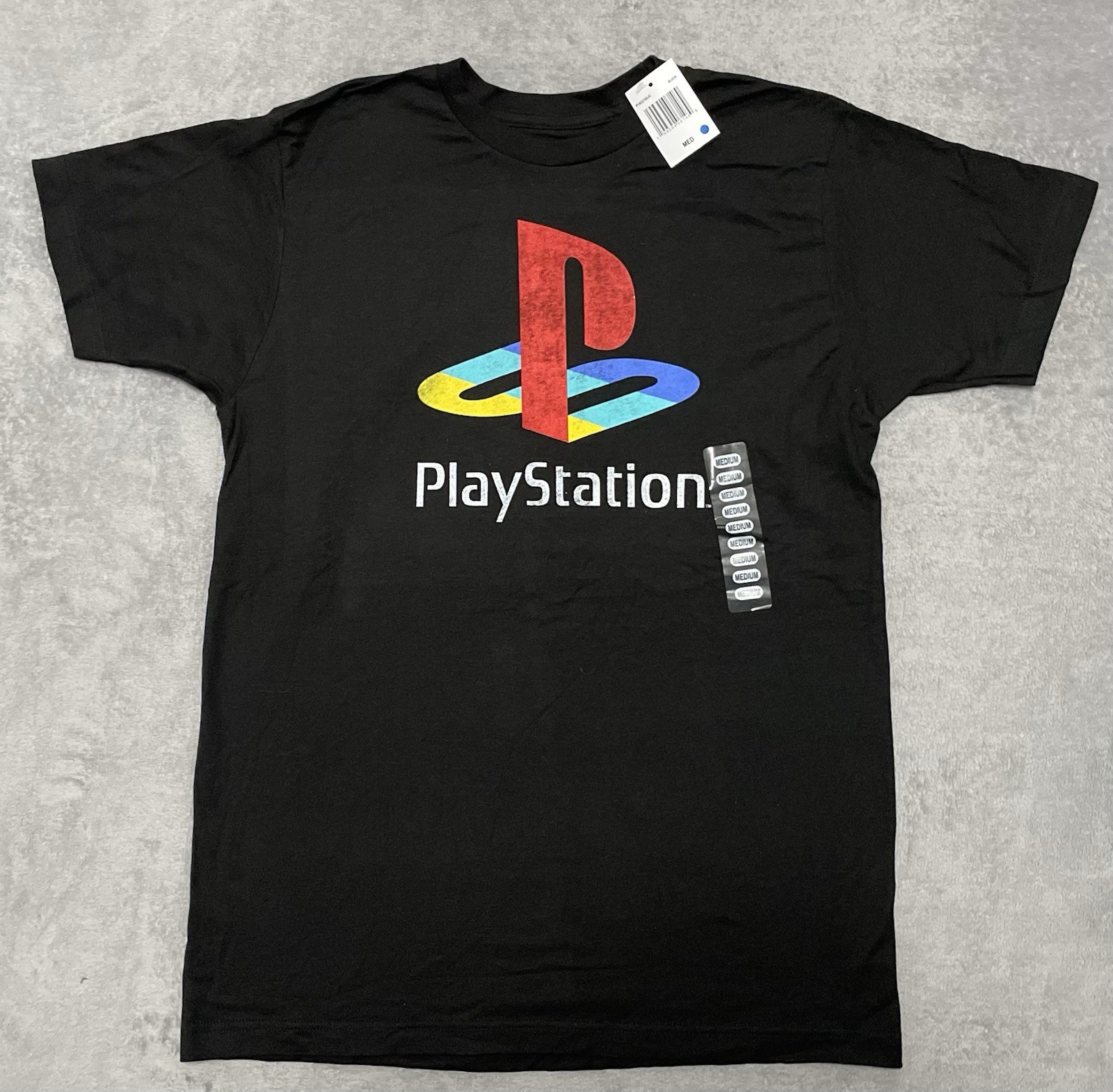 Sony PlayStation Classic Logo Ripple Junction T-Shirt Men's M Medium Black New gallery