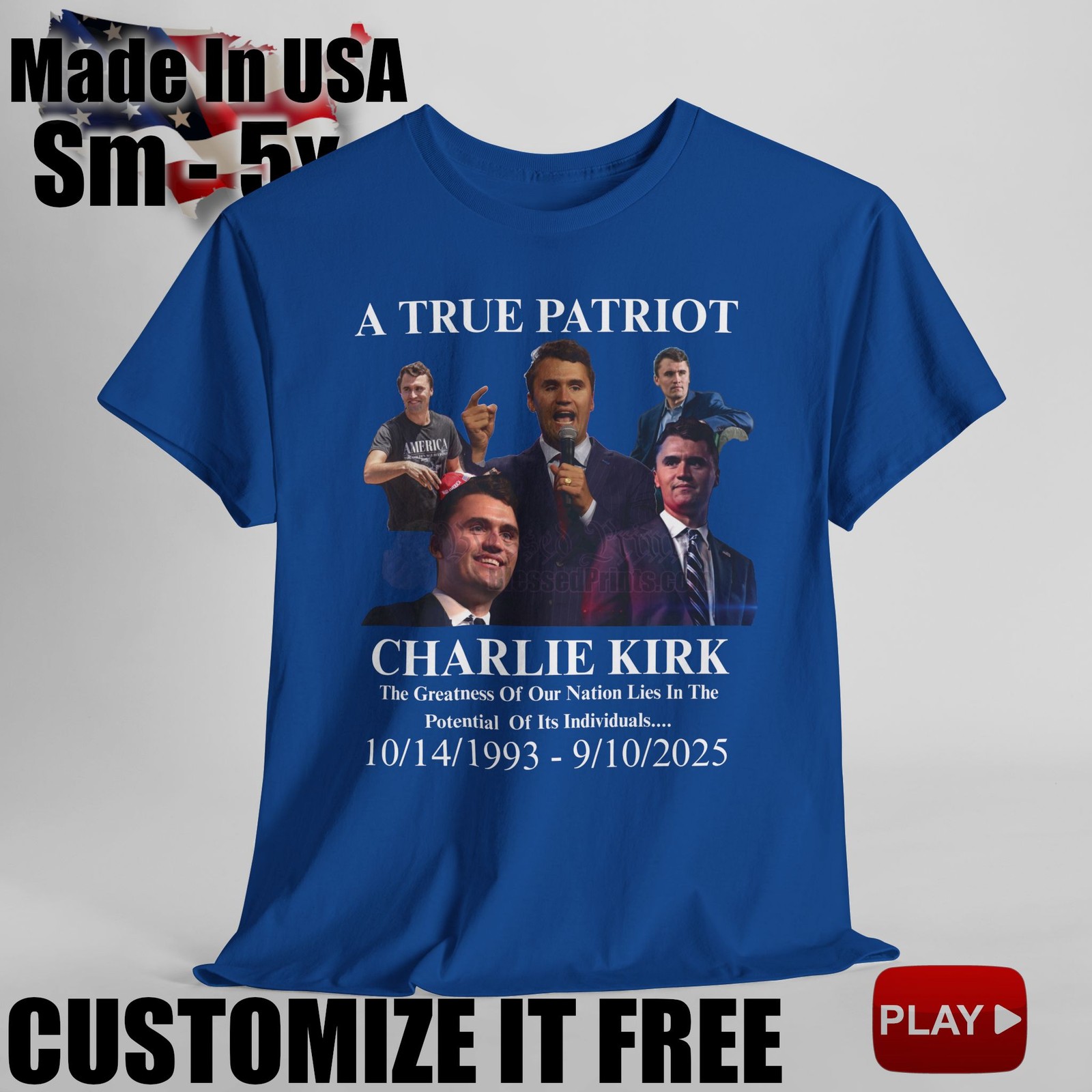 Charlie Kirk A True Patriot 10/14/1993 to 9/10/2025 T-Shirt Charlie Kirk V1.0 gallery
