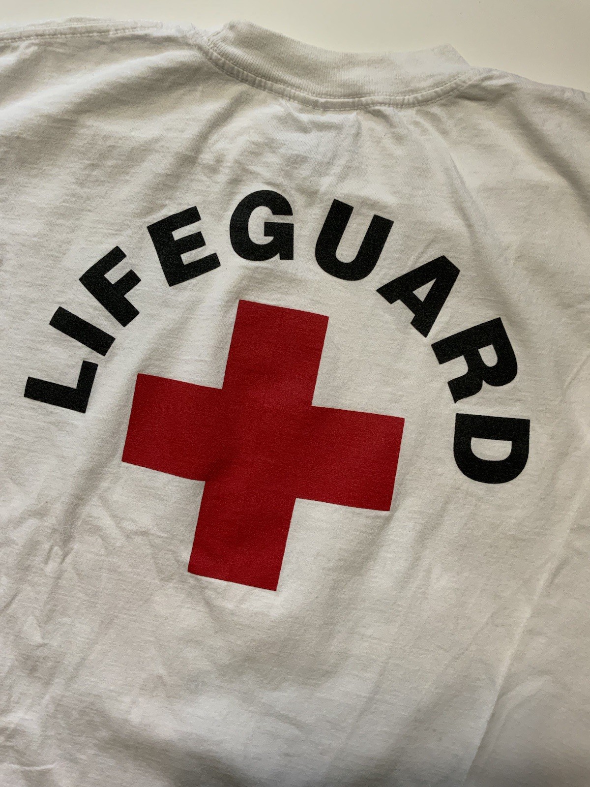 Calabasas Aquatic Staff City Lifeguard Swimming White Graphic L/S T-Shirt Sz. M gallery