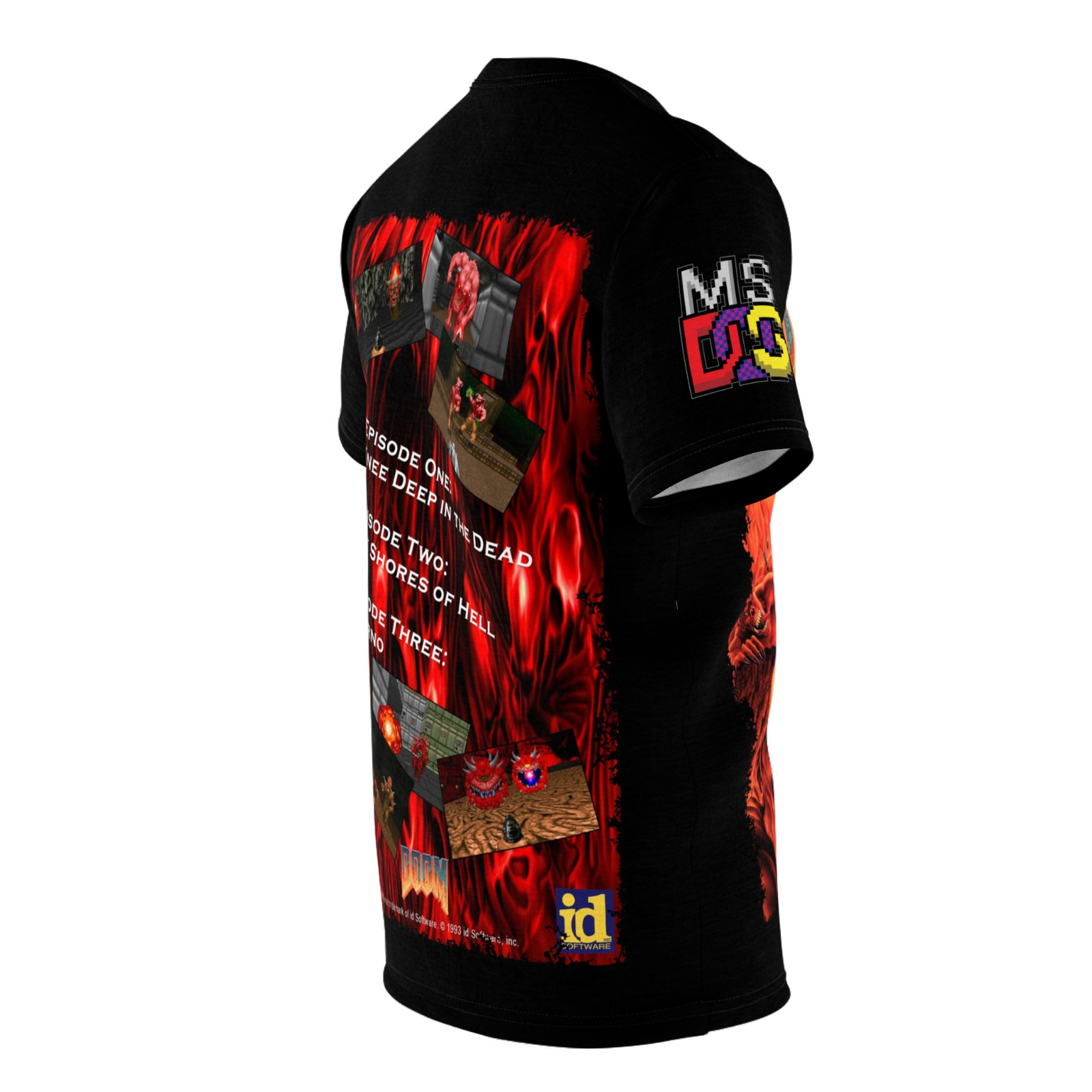 Doom 1993 (MS-DOS) - id Software Retro Vintage Cover Box Video Game T-shirt gallery