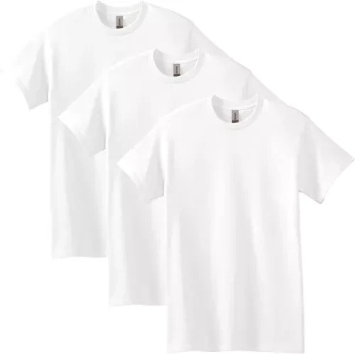 Gildan Men's Crew Large T-Shirt, White - 3 Count- 6 Count gallery