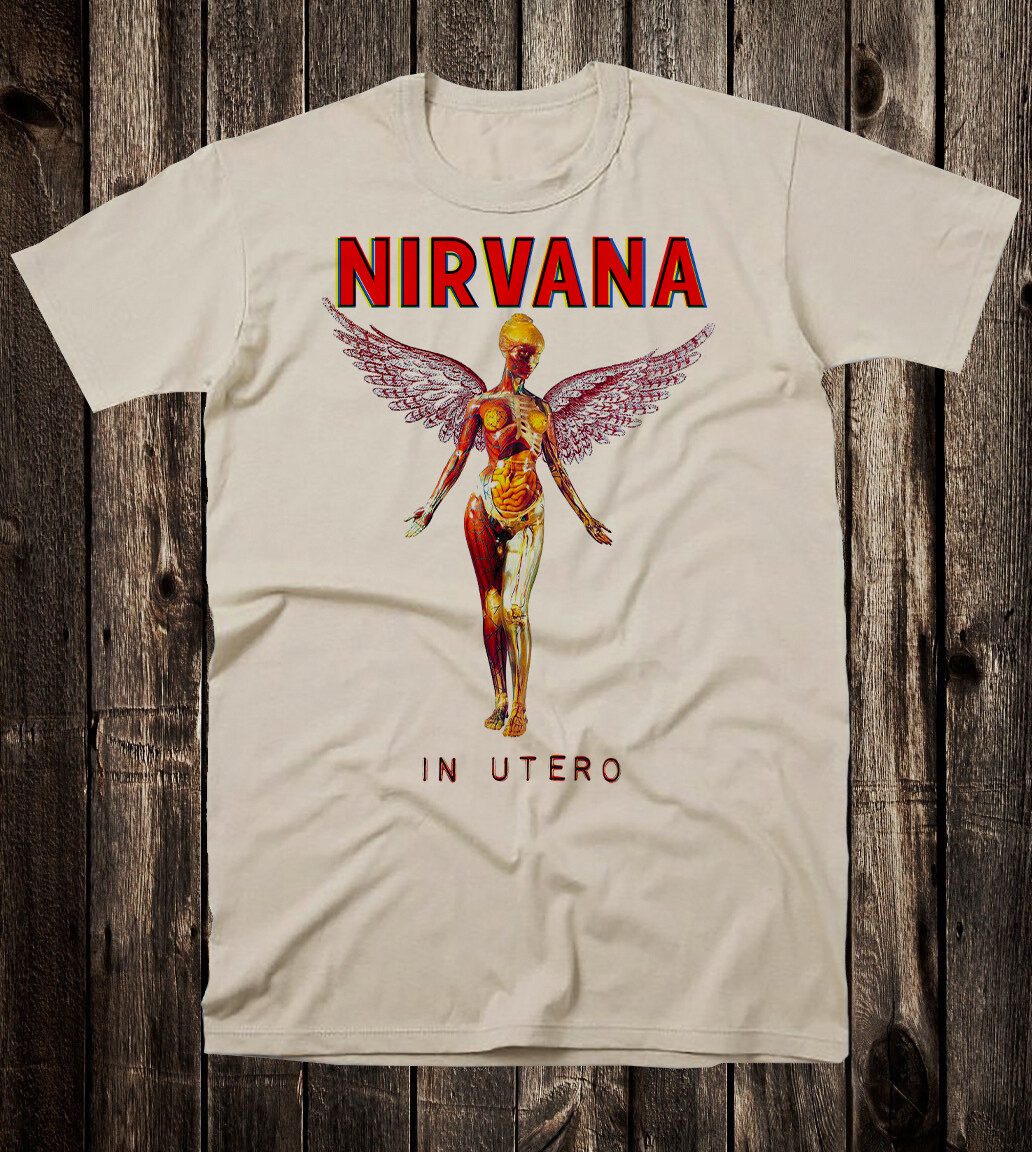 Retro Tee T Shirt 100% Cotton 90’s Music Rock Grunge Nirvana In Utero