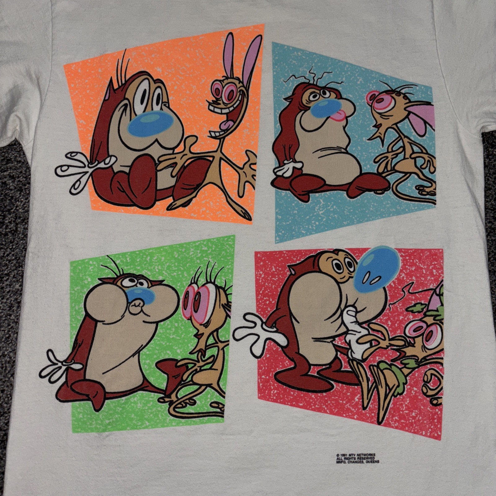 Vintage Ren and Stimpy T-Shirt 1991 Nickelodeon Size Small Changes MTV No Tag gallery