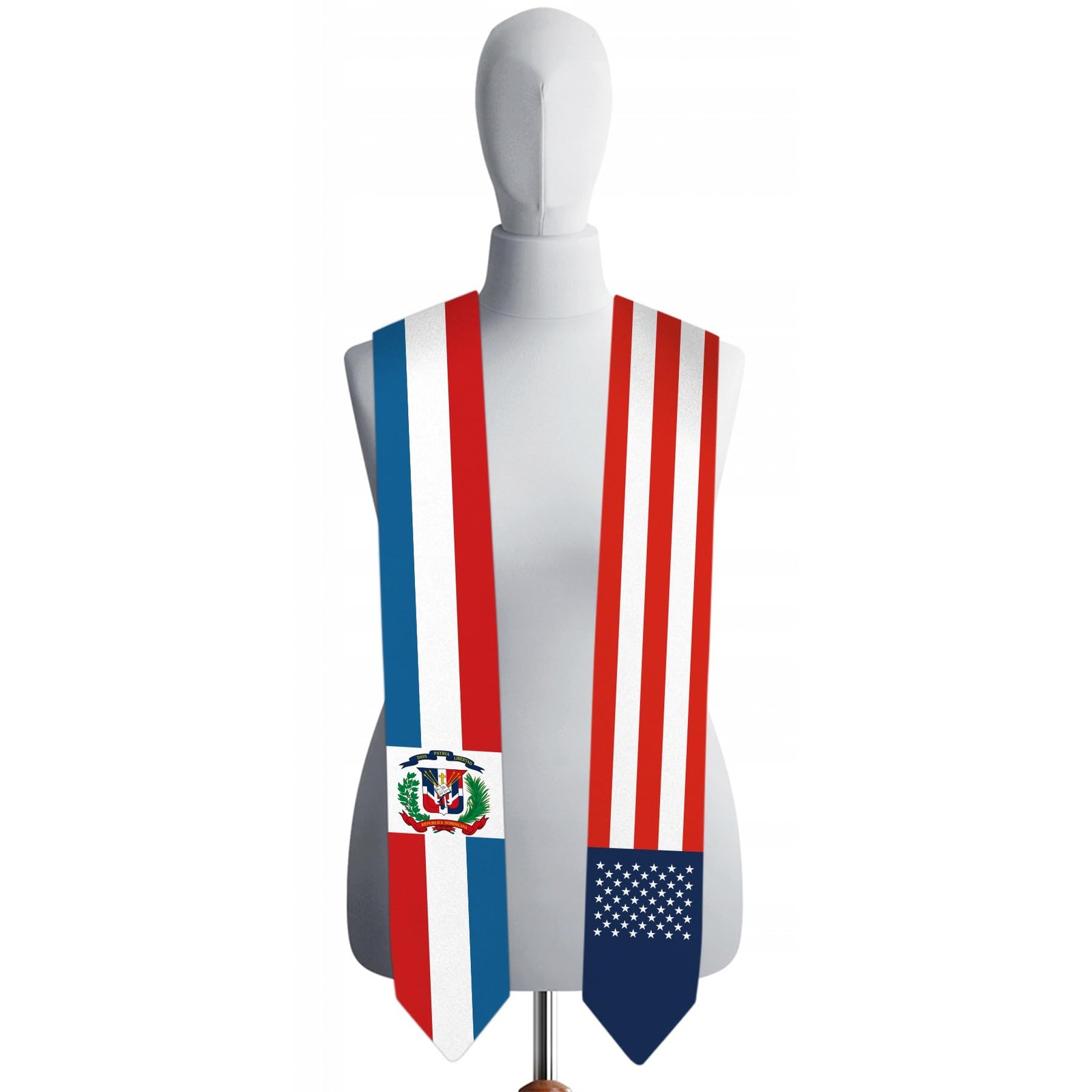 72 Inch Dominican Republic USA Flag Graduation Sash Unisex Adults Stole gallery