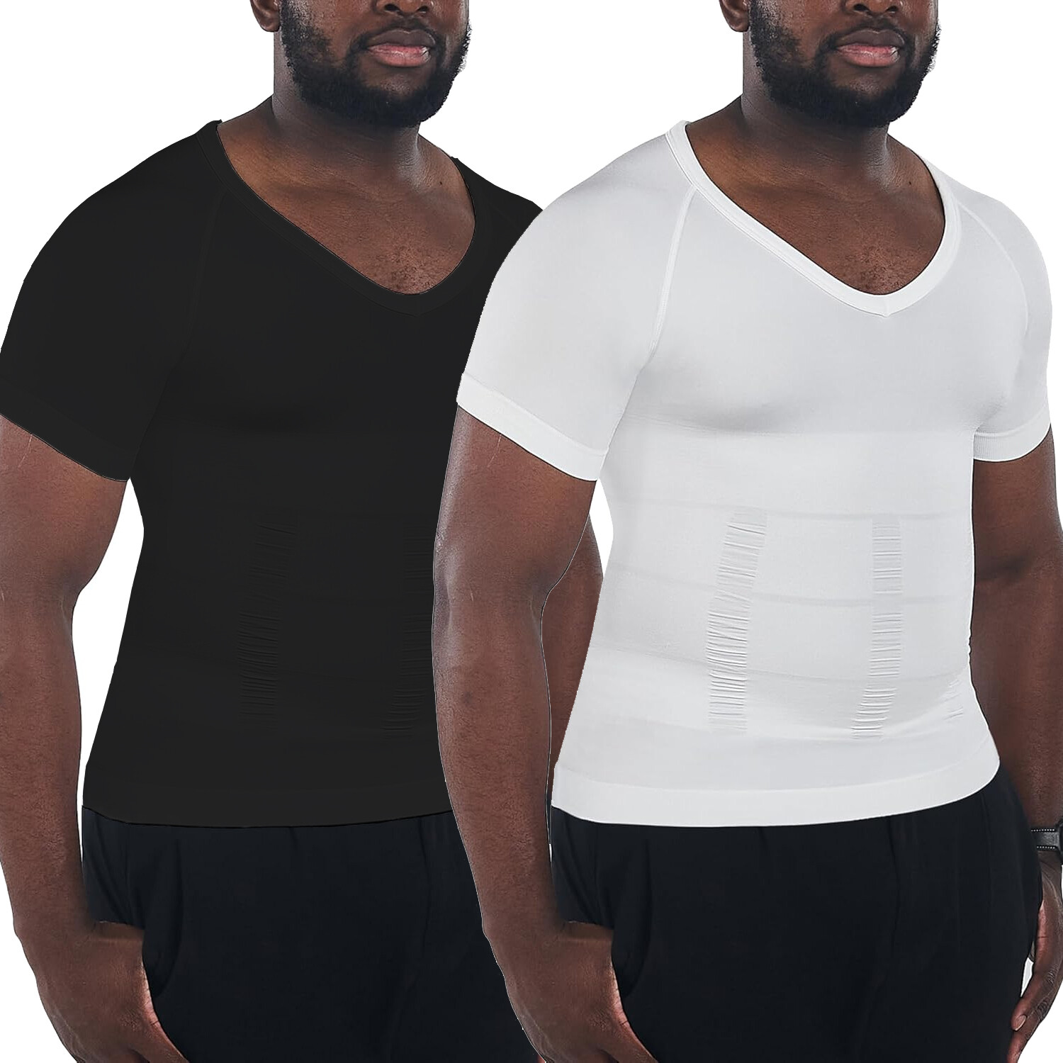 Men's Gynecomastia Undershirt V-Neck Chest Compression Shirts Slim Body Shaper gallery