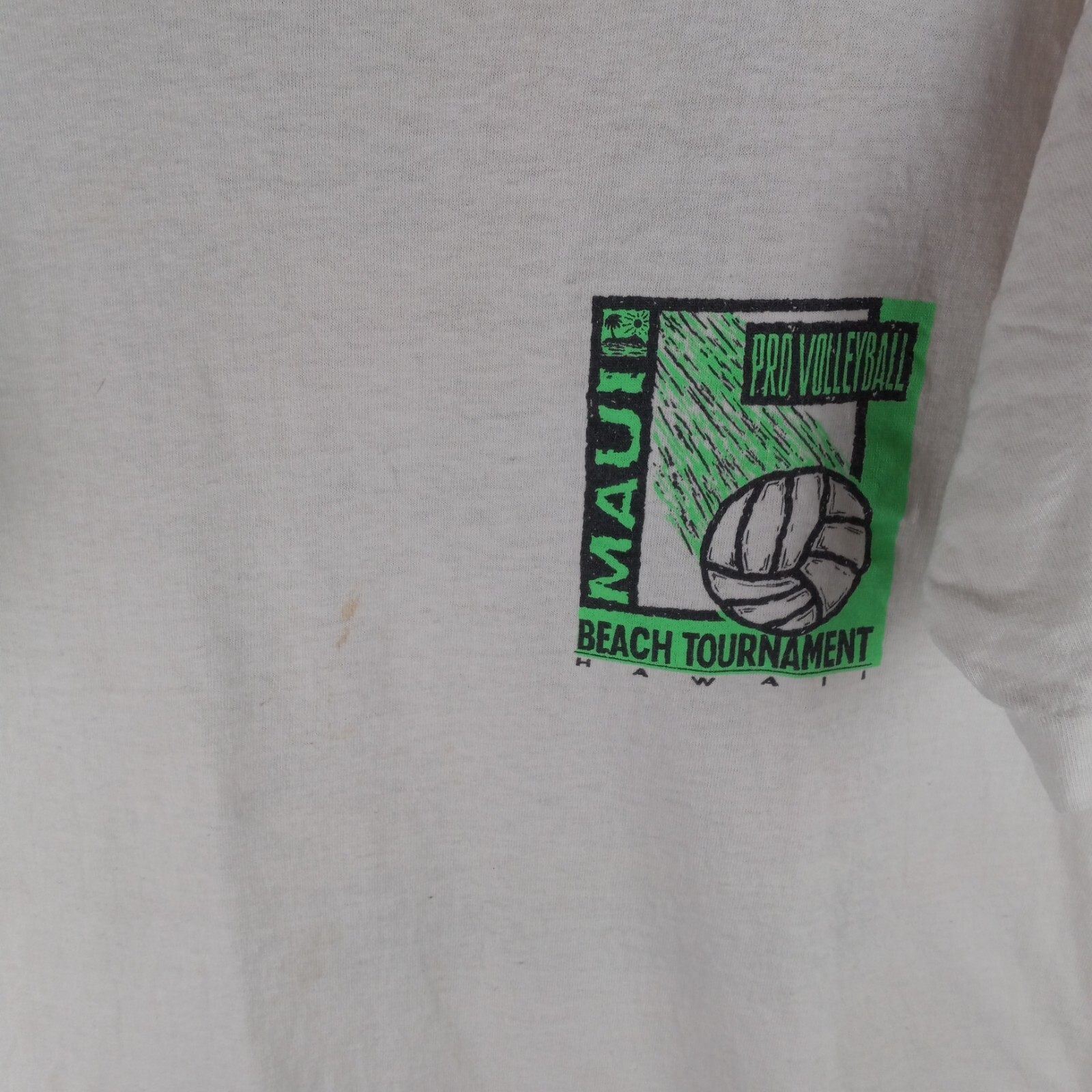 Vintage 90s Maui Beach Volleyball Tournament Double Sided Hawaii Mens Shirt Sz L gallery