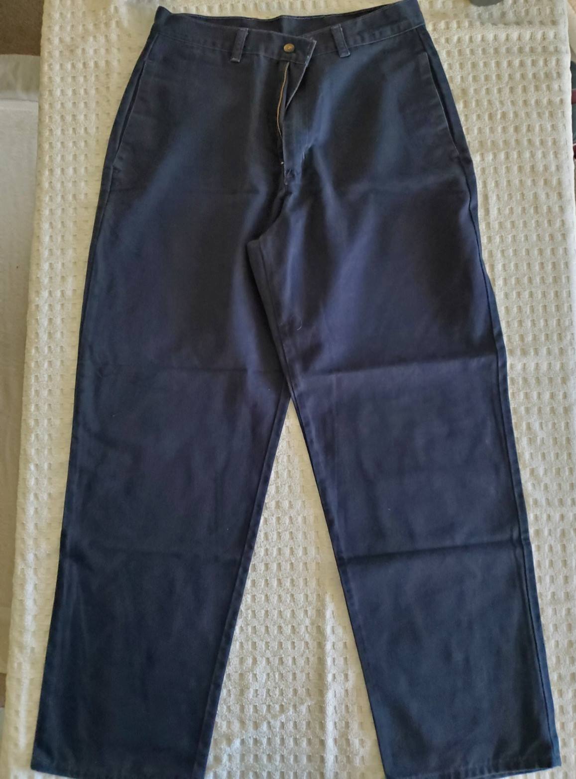 Levi's Casual Cotton Pants Navy Blue Cotton Men's 32x30, NICE gallery