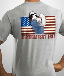 Freedom Isn't Free Flex Muscle Flag Big Dogs T Shirt Med Large 2X 4X 5X Gray gallery