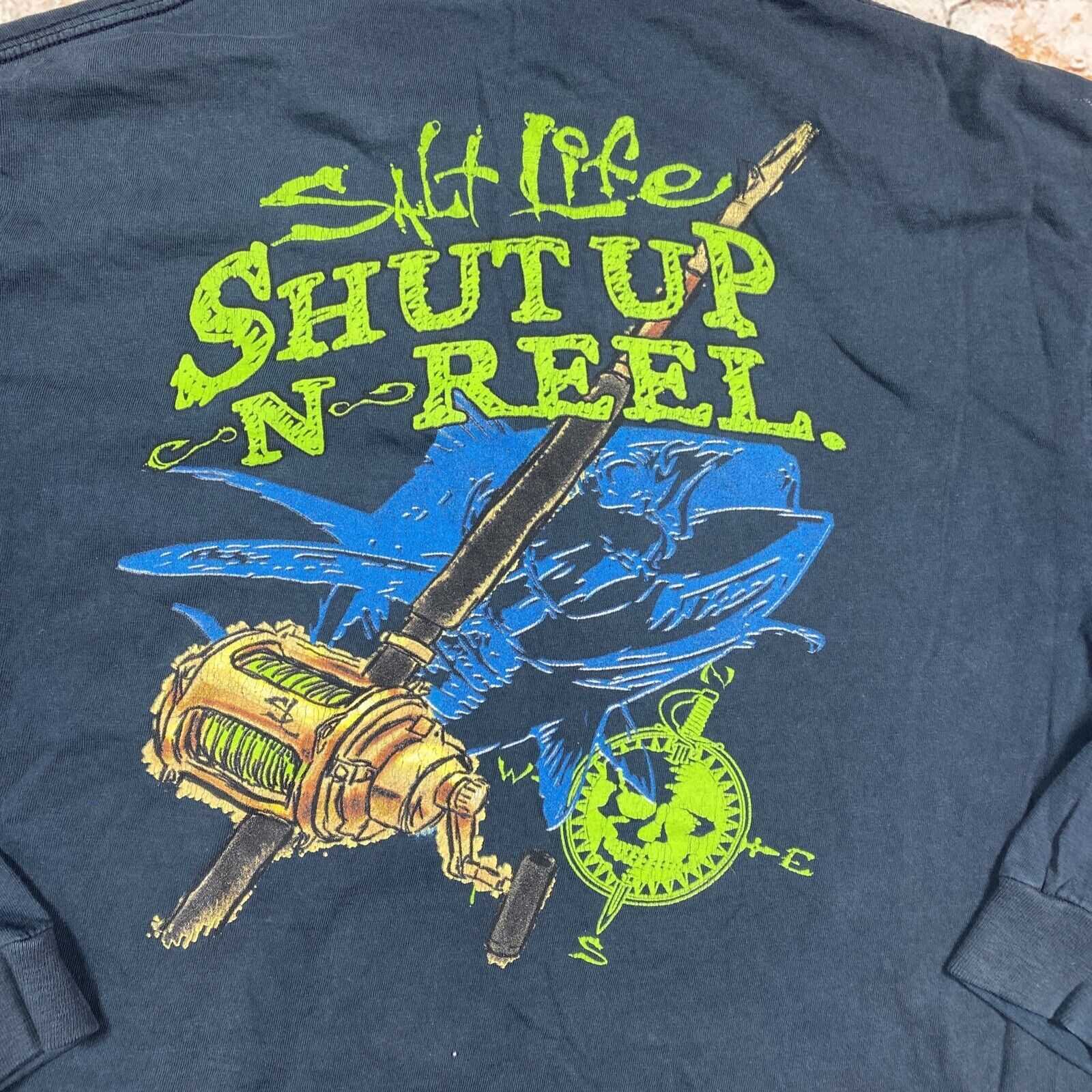 Salt Life Shirt Adult L Blue Long Sleeve Fishing Boating Beach Outdoor Mens gallery