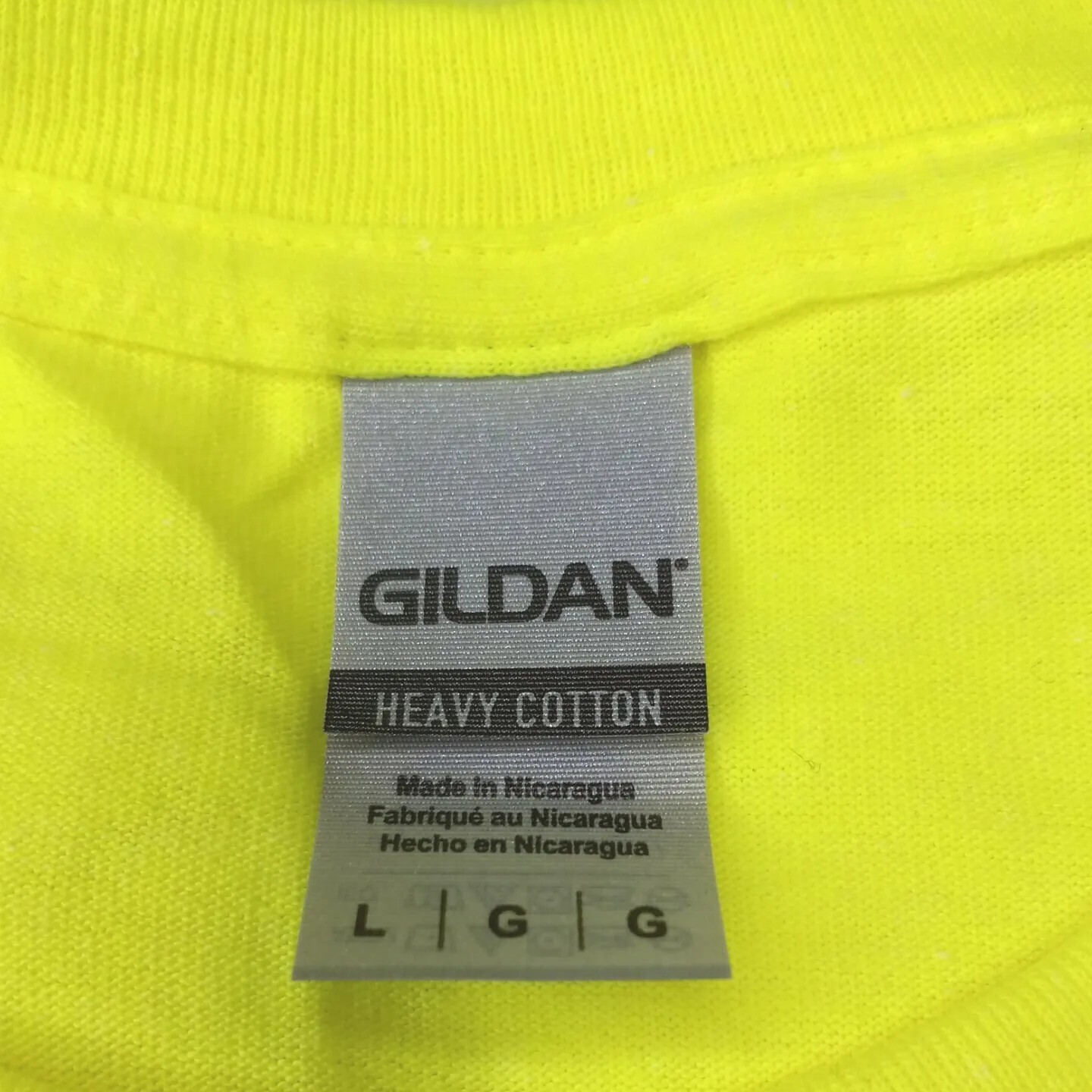 Gildan Heavy Cotton Safety Green HiVis Men's Size Large Work T-shirts Ot Of 2 gallery