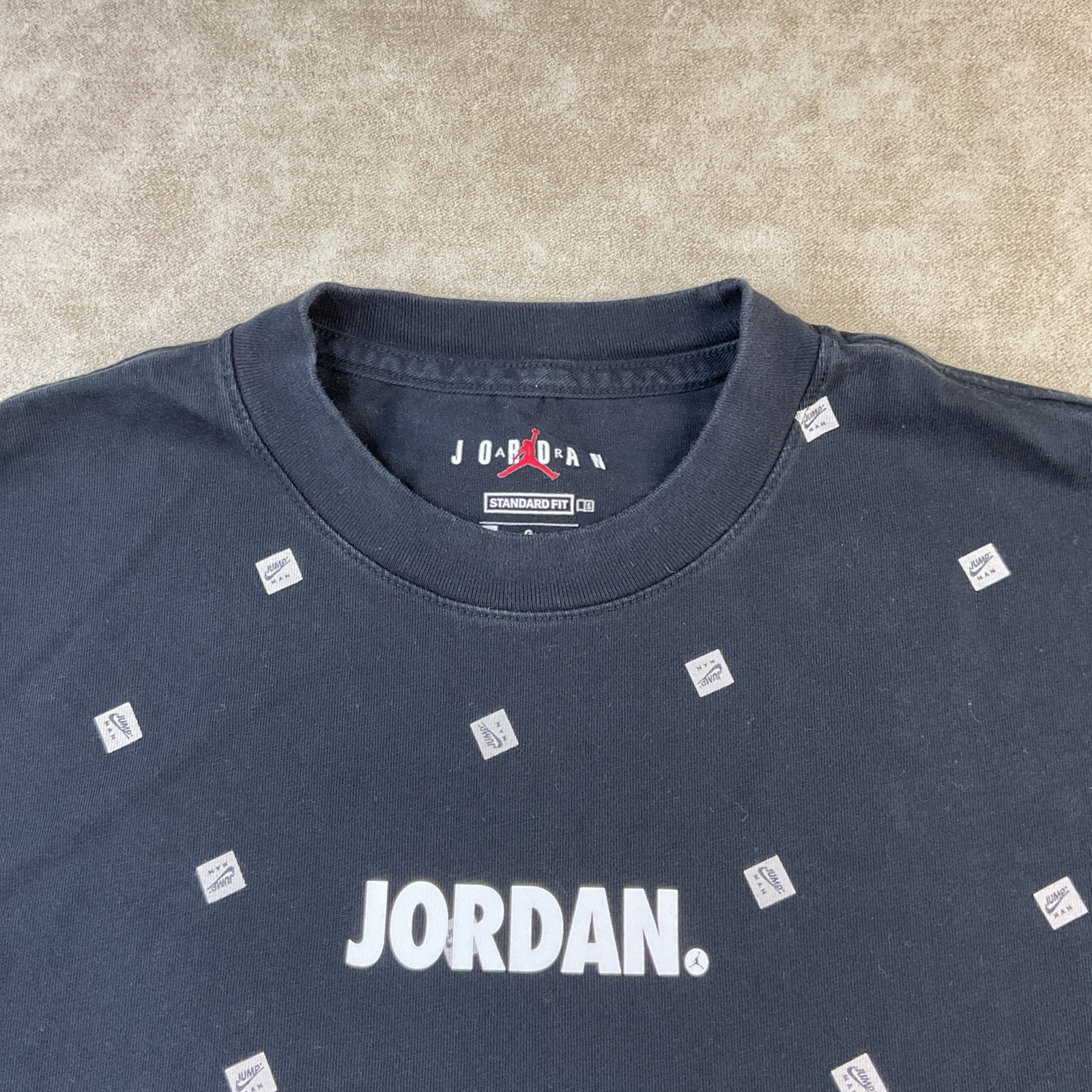 Nike Air Jordan T-Shirt Men Sz L AOP Graphic Tee Short Sleeve Crew Sportswear gallery