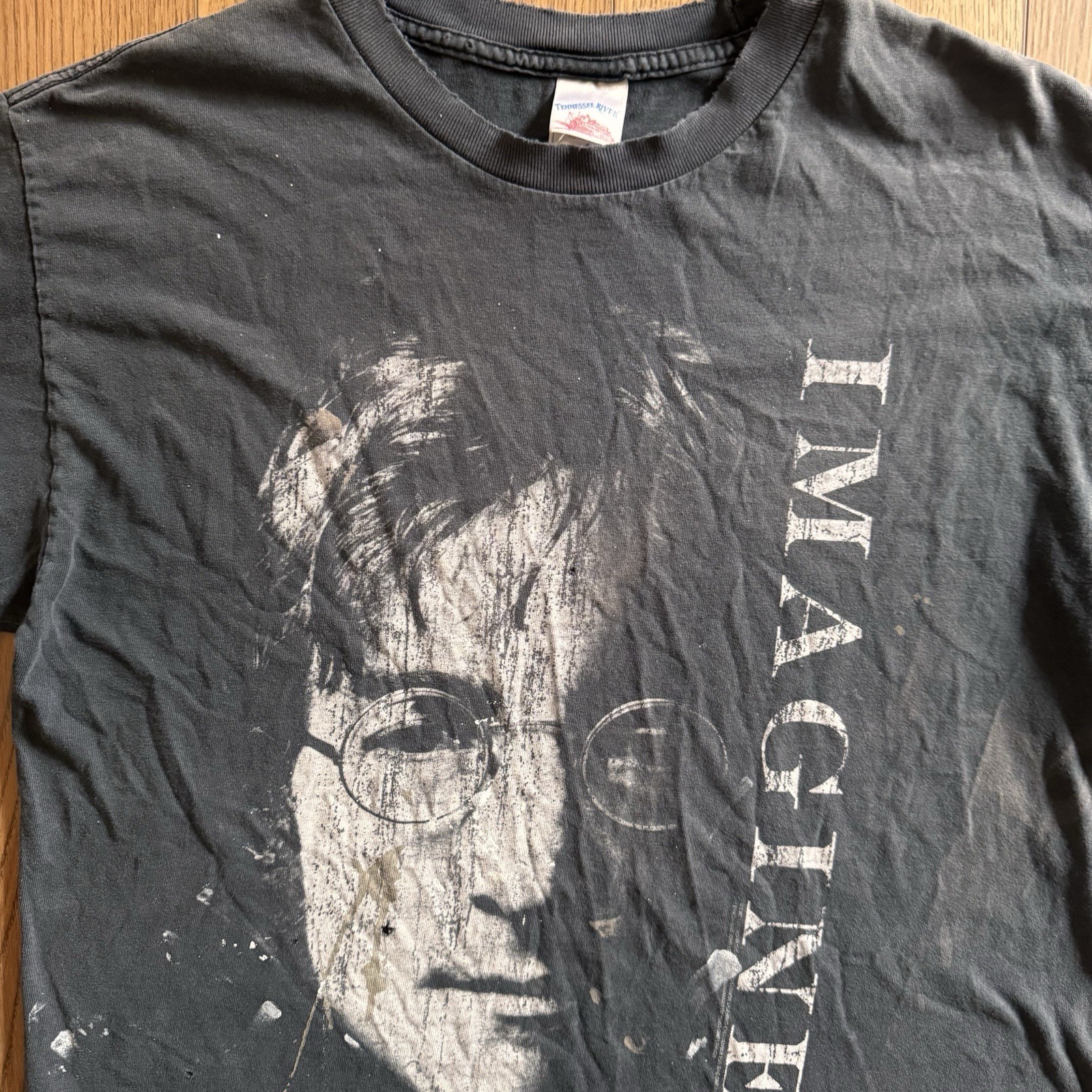 Vintage Hong Lennon Imagine Painter Faded Black Mens Large Shirt Y2K Beatles gallery