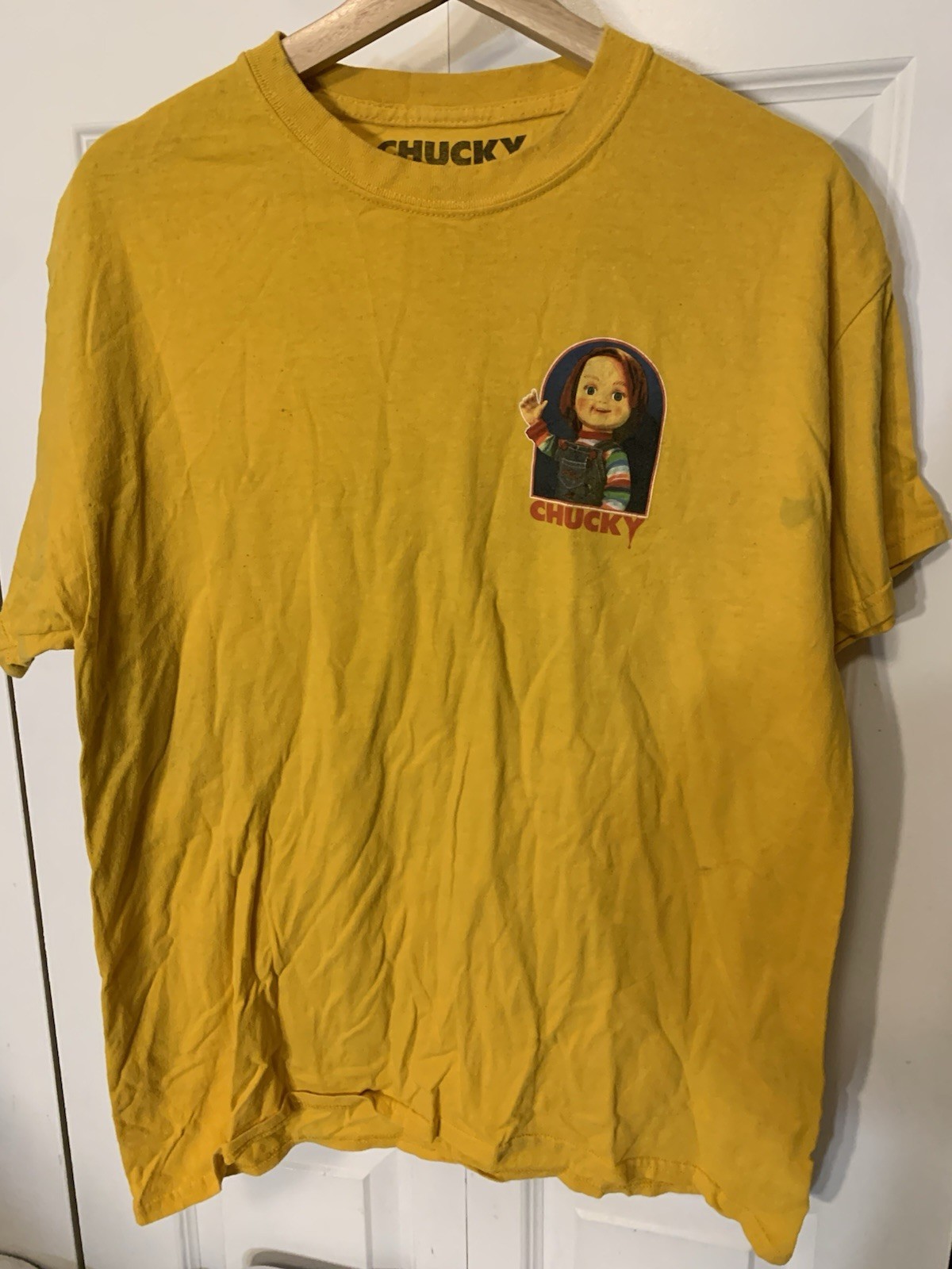 Chucky Good Guys Friends Til The End Movie Graphic T-shirt Men Large Yellow gallery