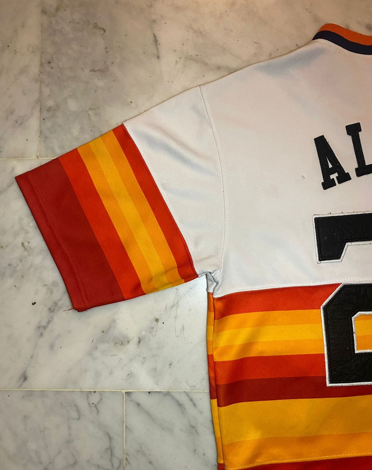 Vintage 90s Houston Astros Majestic Cooperstown Collection Rainbow Jersey L gallery