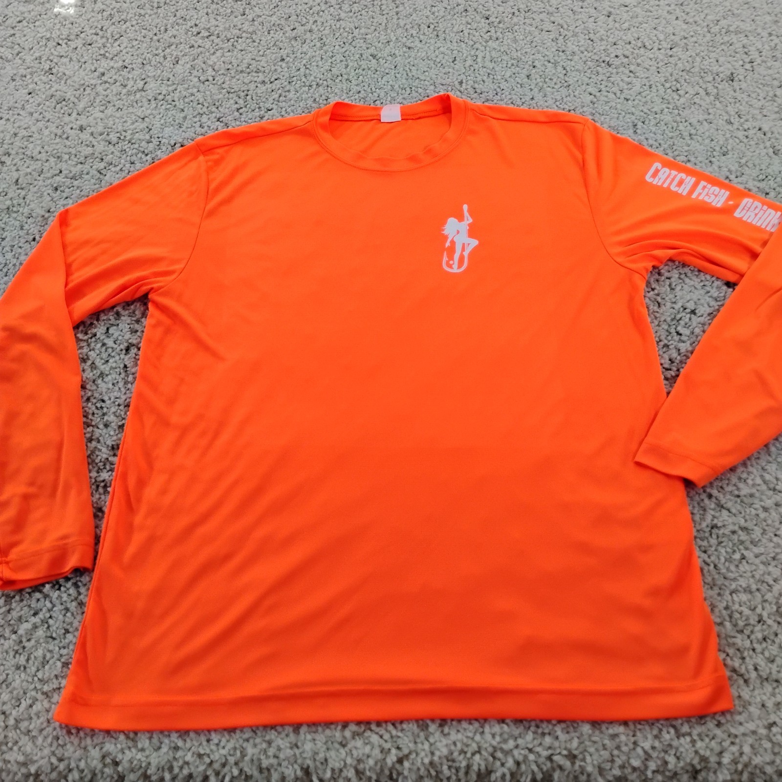 Dirty Hooker Shirt Mens Large Orange Performance Fishing Beach Beer Outdoor A9 gallery