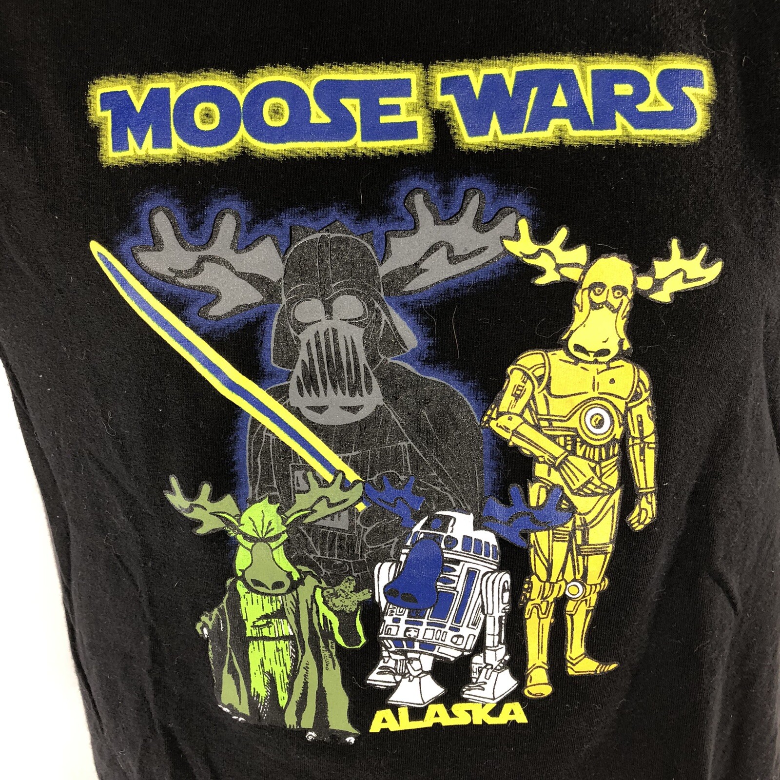 MOOSE WARS STAR WARS SHIRT MENS SMALL PARODY BLACK SHORT SLEEVE ALASKA 2000s Y2K gallery