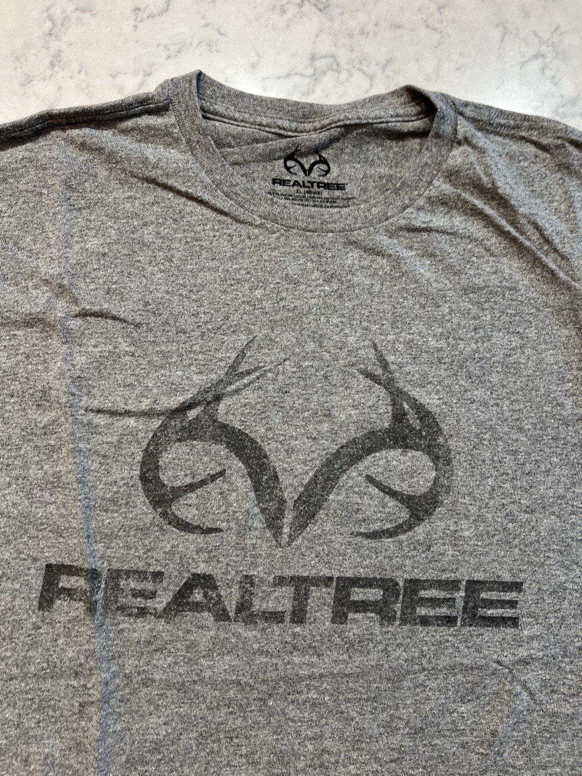 Realtree Gray Graphic T-Shirt Short Sleeve Outdoor Hunting Logo Tee XL gallery