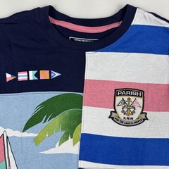 Parish Nation Thread Collective Graphic Tee Shirt Men Medium Blue Urban Nautical
