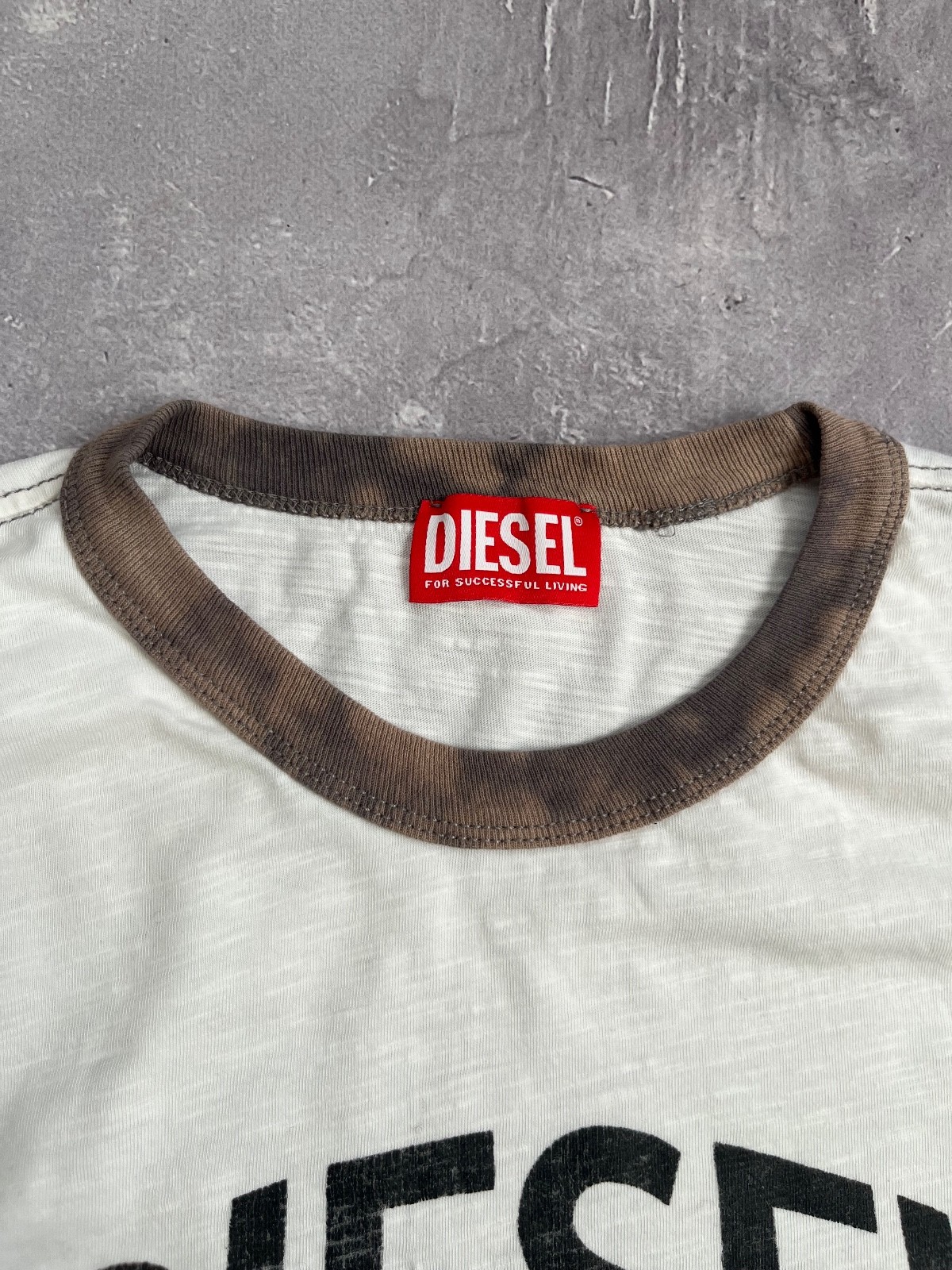 Diesel The World Takeover Ringer Tank Top Mens Large White Brown Graphic Vest L gallery