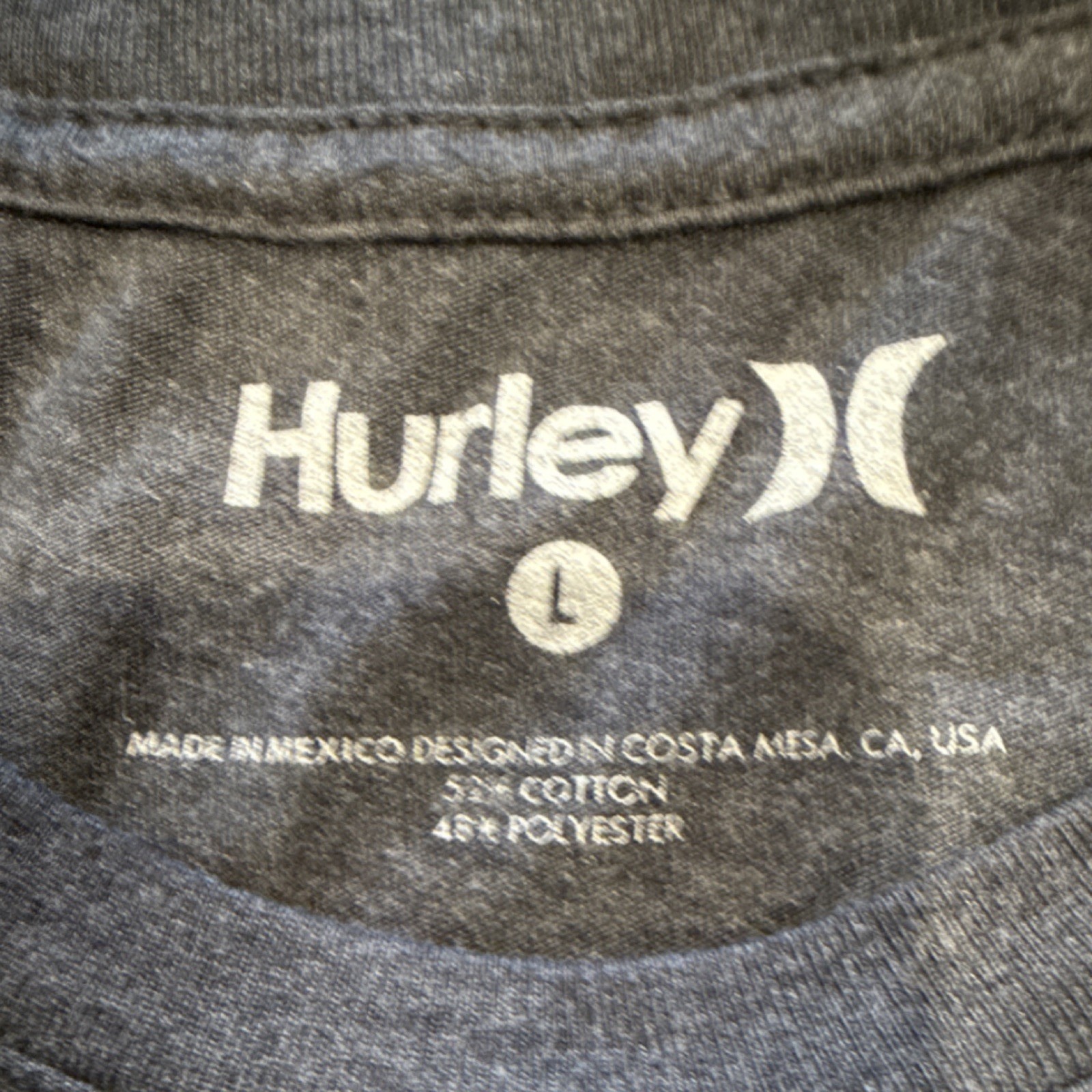 Hurley Men's Gray Graphic Logo Crew Neck Short Sleeve T-Shirt, Size L gallery