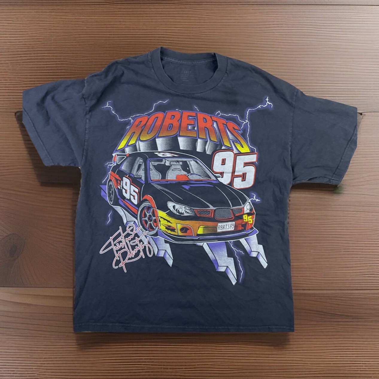 J Galt Racing T-Shirt Men Sz XL Triston Roberts 95 Car Graphic Tee Short Sleeve