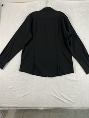 NWT Coofandy Button Up Shirt Men Sz L Black Long Sleeve Vacation Cuban